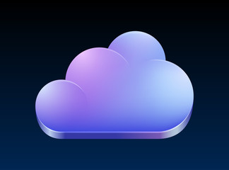 Cloud computing logo concept. Copyspace. Vector.