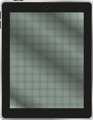 Black tablet pc on white background