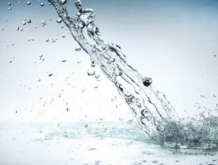 The splash splashing in the white background