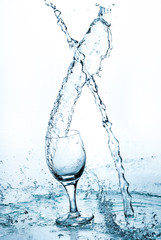 Water splash out of glass