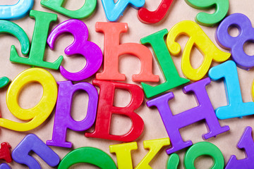Plastic alphabet letters