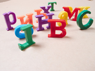 Plastic alphabet letters