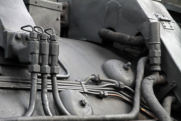 Detail einer Dampflokomotive