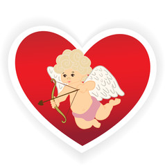 cupid and a big red heart