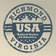 Stamp with name of Virginia, Richmond, vector illustration