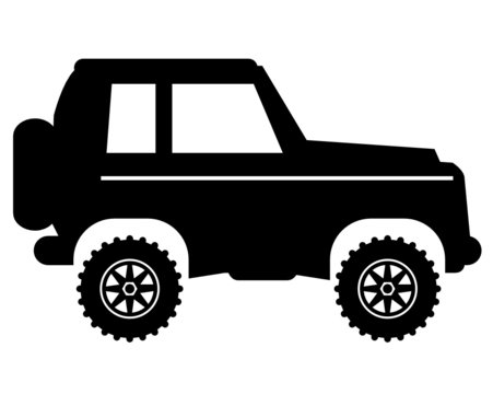 black off-road vehicle silhouette clip art preview