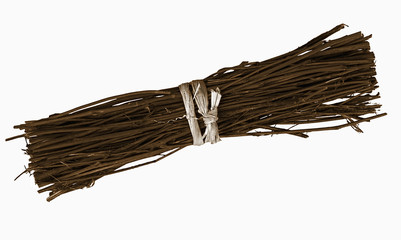 Bundle of twigs, isolated over white