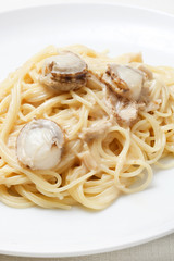 帆立のクリームパスタ
