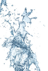 The splash splashing in the white background