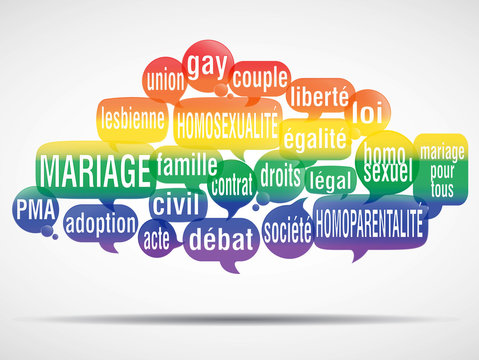 nuage de mots bulles : mariage pour tous v2