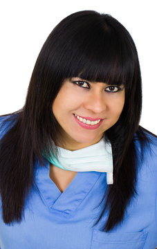 Latin medic woman smiling