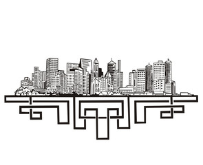 Naklejka premium New York Skyline