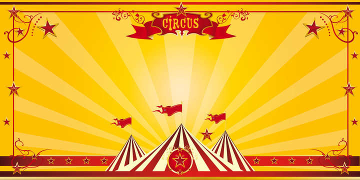 Orange circus invitation