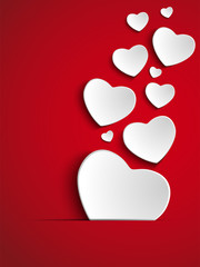 Valentine Day Heart on Red Background