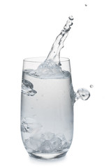Water splashig of a glass