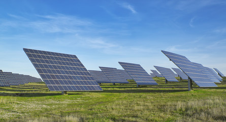 Station for the production of solar electricity. Against the blu