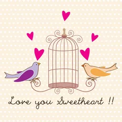 Photo sur Plexiglas Oiseaux en cages La Saint-Valentin
