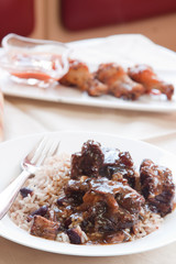 Oxtail Curry with Rice - Caribbean Style