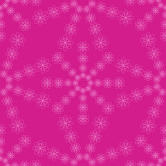 Pink flowers on fuschia background - seamless