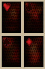 Set vintage poker cards, vector illustration