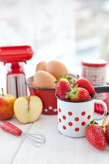 Ingredients for baking with fruits