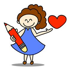 hand-drawn cartoon character happiness