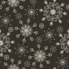 hand drawn snowflakes pattern