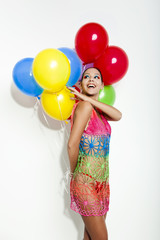 Fashion woman with ballons