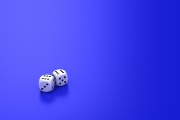 Dice on the blue