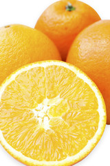 Orange fruit isolated on white background