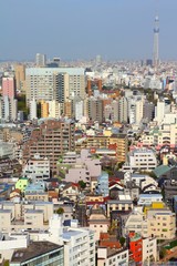 Fototapeta na wymiar Tokio, Japonia - panorama ze słynnej Sky Tree