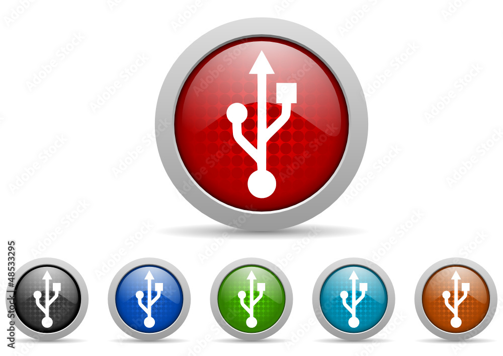 Poster usb vector icon set