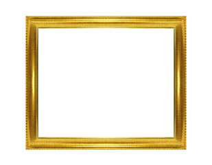 Golden frame isolated on the white background