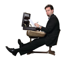 Businessman Learns as a Student