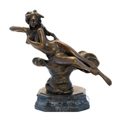 Antique bronze figurine of the naked woman.