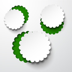 Paper white round flower bubbles.