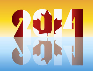 New Year 2014 Canada Flag Illustration