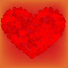 Obraz na płótnie Canvas Valentines composition of the hearts.
