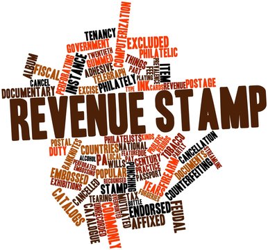 Word cloud for Revenue stamp