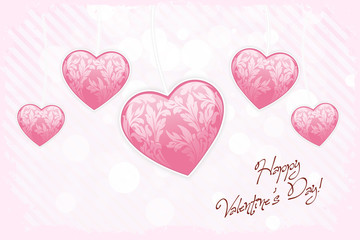 Happy Valentines Day Card with Hearts