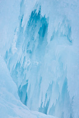 Blue Ice at Frozen Waterfall