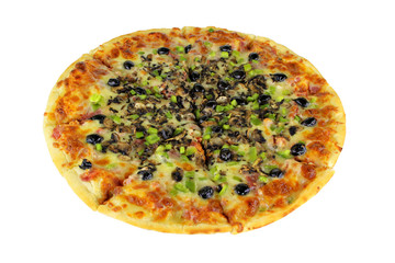 Quattro Stragioni Pizza Complete Isolated