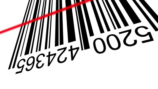 3d Barcode, positive and negative, with red laser effect.