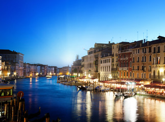 Obraz premium Canal Grande w czasie zachodu słońca, Wenecja, Włochy