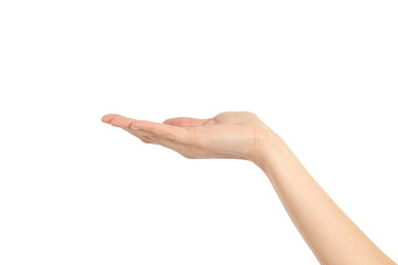 Woman hand in holding gesture