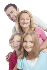 close up of a young caucasian family together