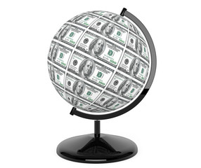 Dollars Bills as globe