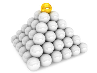 Pyramid with golden ball