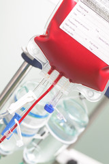 bag with blood in the hospital