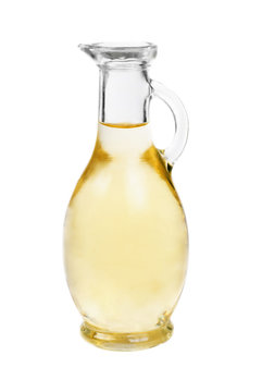 Vinegar bottles isolation on white background